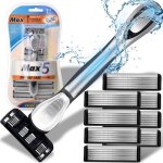 Rasoir humide avec 8 lames de rechangecinq lamespour hommefemmelot de 81 rasoir8 lames de rechangecadeaupour ...