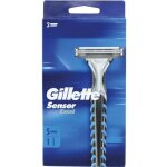Rasoir rechargeable - gillette - sensor - 2 lames - 5 cartouches - micro - lamelles souples et protectrices ...