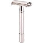 Rasoir de s�curit� papillon - febest - laiton chrom� - 10 lames double tranchant - prise ergonomique ...