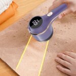 Rasoir  tissu rechargeable avec cran led et 3 vitesses - limine les peluches et les bouloches pour ...
