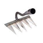 Rteau de dsherbage scarificateur en mtal - houe creuse tout en acier tremp - blanc