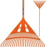 Rteau de feuilles robuste et pratique en plastique - orange - 610 mm - kotarbau