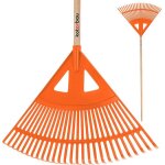 Rteau de feuilles robuste et pratique en plastique - orange - 580 mm - kotarbau