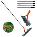 Rateau scarificateur scarificateur gazon manuel avec manche 170cmpeigne � gazon polyvalent pour d�sherber ...