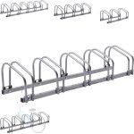 Arebos râtelier à vélo pour 5 vélos support multiple espacement des roues de 21cm support vélo largeur ... Arebos râtelier à vélo pour 5 vélos support multiple espacement des roues de 21cm support vélo largeur ...