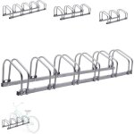 Arebos râtelier à vélo pour 6 vélos support multiple espacement des roues de 21cm support vélo largeur ... Arebos râtelier à vélo pour 6 vélos support multiple espacement des roues de 21cm support vélo largeur ...