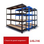 Rayonnage Étagère charge lourde tôle dacier 4 Étages bleu 200 x 180 x 60 cm charge max : 1500 kg Rayonnage Étagère charge lourde tôle dacier 4 Étages bleu 200 x 180 x 60 cm charge max : 1500 kg