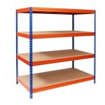 Rayonnage �tag�re charge lourde t�le dacier 4 �tages bleu - orange 160 x 150 x 80 cm capacit� de charge ...
