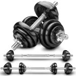 Re:sport kit dhalt�res 2 - en - 1 20 kg ensemble modulable dhalt�res en fonte halt�res longs et courts ...