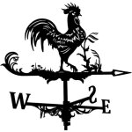 Readcly girouette coq en mtal vintage pour jardin extrieur 35x60cm noire