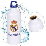 Real madrid bouteille thermique en aluminium blanc bouteille avec mousqueton 500ml Real madrid bouteille thermique en aluminium blanc bouteille avec mousqueton 500ml