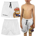 Real madrid short de bain pour enfant maillot de bain blanc pour garon football 164 cm