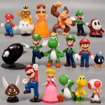R�aliste lot de 18 figurines de g�teau super mario brothers - ensemble de figurines daction mario brothers ...