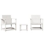 Rebaissalon de jardin - si�ge avec accoudoirs 1 place - 3 pcs blanc - bois massif de pin cl648893
