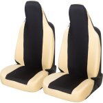 Rebeca shop - housses de sige de voiture universelles paire avant en polycoton pour twingo noir / beige ...