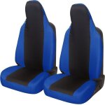 Rebeca shop - housses de sige de voiture universelles paire avant en polycoton pour twingo noir / bleu ...