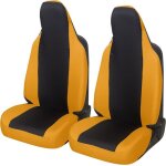 Rebeca shop - housses de si�ge de voiture universelles paire avant en polycoton pour twingo noir / jaune ...