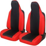 Rebeca shop - housses de si�ge de voiture universelles paire avant en polycoton pour twingo noir / rouge ...