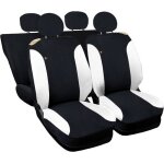 Housses de si�ge - rebeca shop - 500 - polycoton - noir / blanc - universelles avant / arri�re
