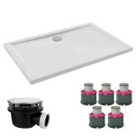 Receveur de douche 120 x 80 jacob delafon gaspard extra - plat c�ramique + kit de r�hausse (5 pieds) ...