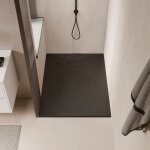 Receveur de douche 80 x 100 cm extra plat piatto en solicast surface ardoise noir