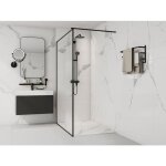 Receveur de douche extra plat � poser ou � encastrer recoupable en r�sine smc - blanc marbr� - 140 x ...