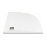 Receveur de douche extra plat � poser ou � encastrer recoupable en r�sine smc en quart de cercle - blanc ...