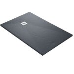 Receveur de douche - u - tile - gris 120 x 80 cm haute densité aspect ardoise - grille carrée Receveur de douche - u - tile - gris 120 x 80 cm haute densité aspect ardoise - grille carrée