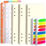 Recharge de papier vierge a6 pour classeur  anneaux 135 feuilles avec onglets 320 bandes adhsives 2 ...