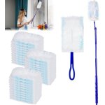 Recharges pour plumeau swiffer - 50 embouts plats + manche court + manche long tlescopique - 52 units ...