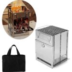R�chaud bois campingcuisini�re foyer ext�rieur acier inoxydablebarbecue pliable + sac transport yyv