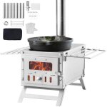 Rchaud  bois - pole de camping 80 pouces en acier inoxydable avec tuyaux et gants