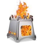 Réchaud de camping poêle à bois portable compact poêle à bois en acier inoxydable - titane pour pique ... Réchaud de camping poêle à bois portable compact poêle à bois en acier inoxydable - titane pour pique ...