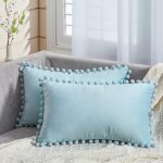 Rectangle 30x50cm bleu canard housse de coussin 12x20 pouces housses de coussin doux pour canap� chaise ...