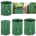 R�cup�rateur deau de pluie pliable 200l - xmtech - vert - cuve eau jardin avec robinet de vidange