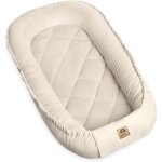 Reducteur de lit b�b� cocons pimko nid de b�b�s nouveau - n� avec velours baby nest - royal beige
