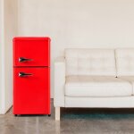 Rfrigrateur classique rfrigrateur rtro rouge premium 60l (22l congl. ) 888x455cm 2 portes led 102kwh ...