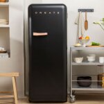 Rfrigrateur rtro - 281l - noir - design annes 50 - grande capacit - cologique