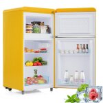 Rfrigrateur rtro  double porte dune capacit totale de 72 litres dont la capacit du conglateur ...