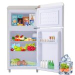 Rfrigrateur rtro  double porte dune capacit totale de 72 litres dont la capacit du conglateur ...