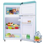 Réfrigérateur rétro à double porte dune capacité totale de 72 litres dont la capacité du congélateur ... Réfrigérateur rétro à double porte dune capacité totale de 72 litres dont la capacité du congélateur ...