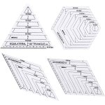 Rgle de couture transparente en 3 pices rgle de couture diy rgle de gabarit de quilting rgle de ...