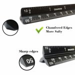 R�gle d�chelle architecturale triangulaire en aluminium m�trique 1:20 1:25 1:50 1:75 1:100 1:125 standard ...