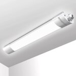 Reglette neon led 60 cm etanche18w 1800lm 4000k sans scintillement ip65luminaire plafonnier tube led ...