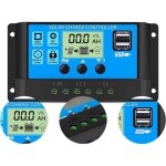 Rgulateur de charge de panneau solaire pwm 12 v / 24 v 30 a cran lcd double port usb yyv