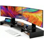 Rehausseur d�cran pc r�glables support d�cran dordinateur double en bois support pour deux moniteurs ...