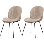 Relax4life lot de 2 chaises de salle � manger chaise de cuisine en m�tal et velours charge 150 kg pour ...