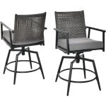 Chaises de salle  manger lot de 2 - relax4life - conception en rotin double couche - pivotantes 360 ...