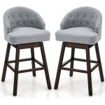Relax4life lot de 2 tabourets de bar avec dossier et repose - pieds chaises de bar rotatives � 360� hauteur ...