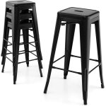 Relax4life lot de 4 tabourets de bar en mtal avec repose - pied tabouret haut industriel empliable h ...